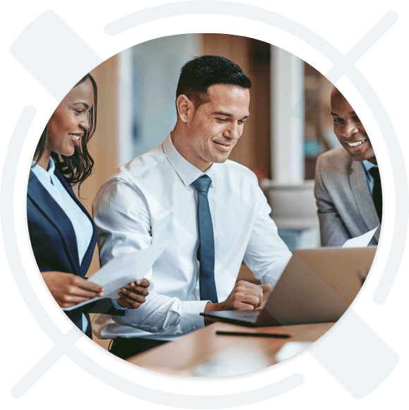 Claims management team in a meeting.